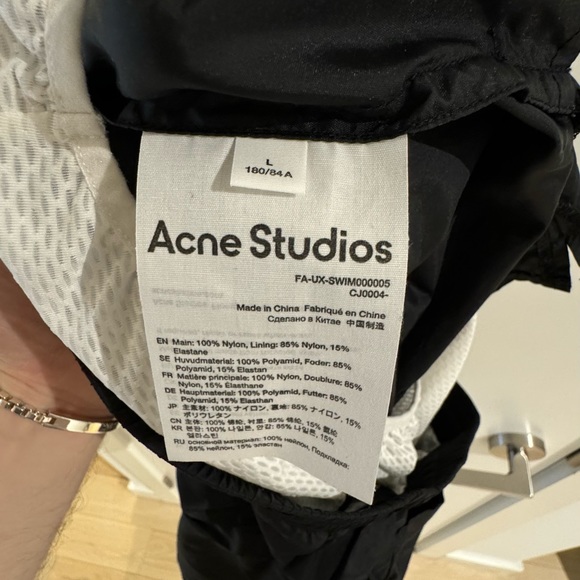 Acne Studios ‘Face Yourself’ Black Nylon Shorts - Picture 7 of 7